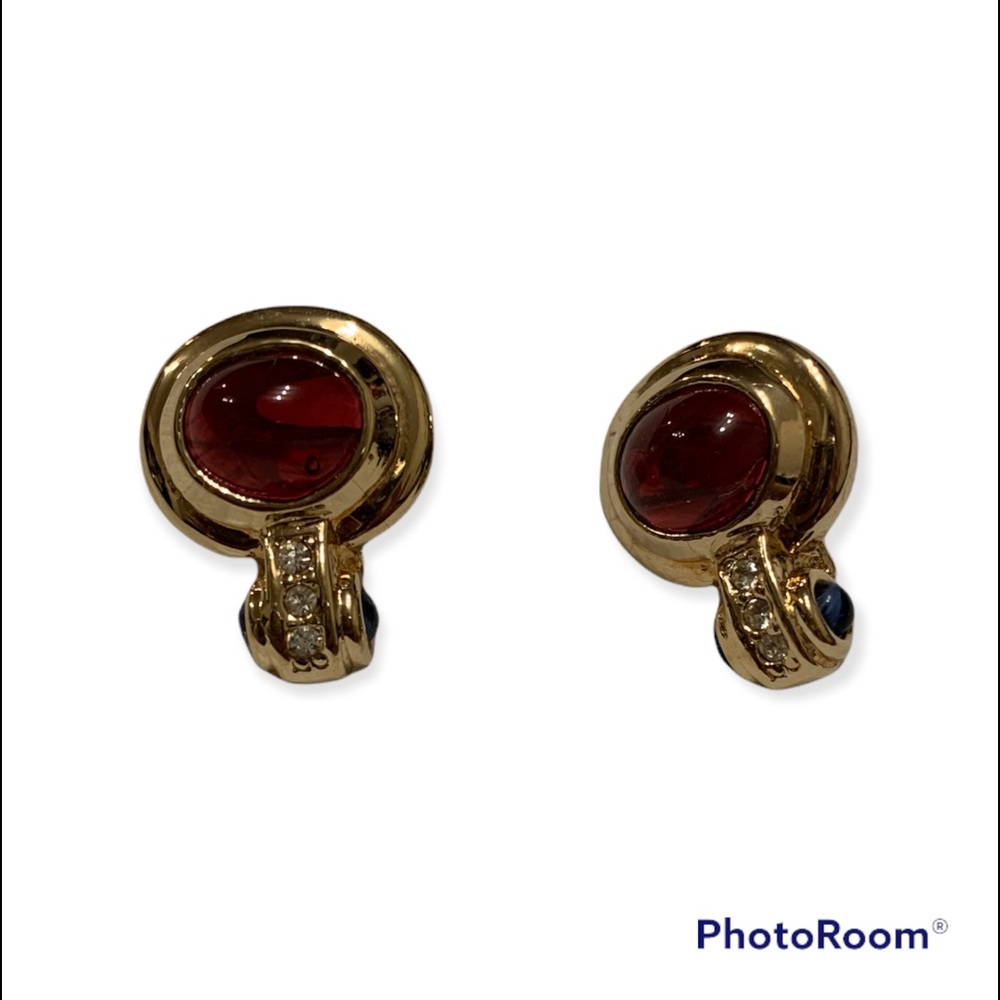 Egyptian Revival Cabochon Earrings